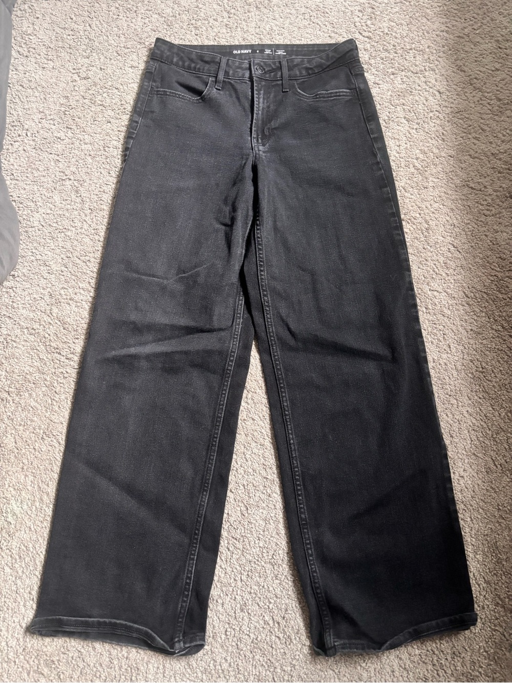Old Navy Women's Black Relaxed Wide-Leg Jeans